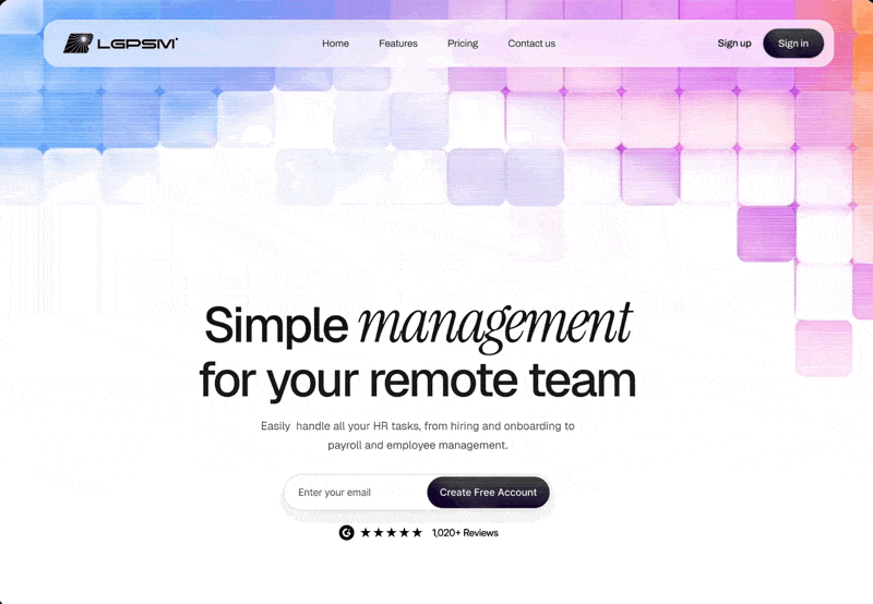 HR SaaS Hero 网页预览