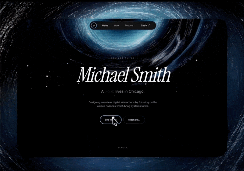 Portfolio Cosmic 网页预览