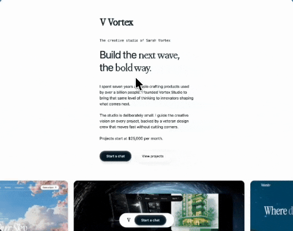AI Designer Portfolio 网页预览