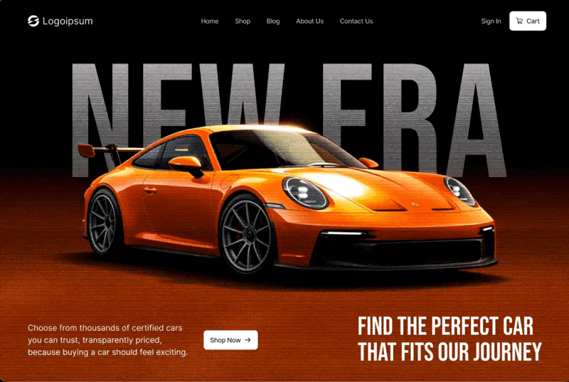 New Era Automotive Hero 网页预览