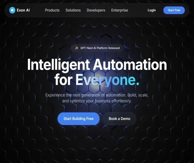 3D Animation Hero 网页预览