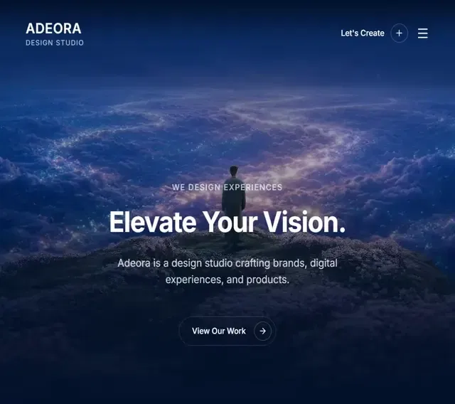 Adeora Hero 网页预览