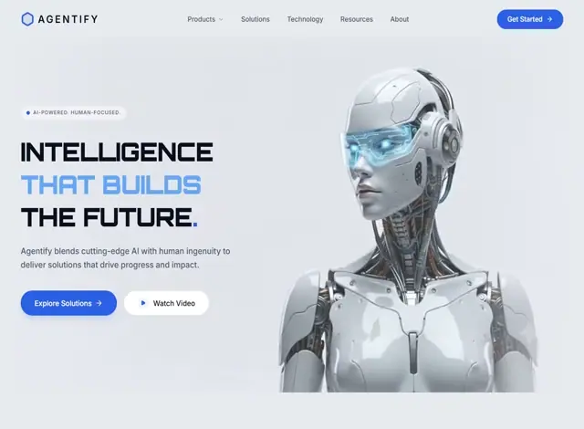Agentify Hero 网页预览