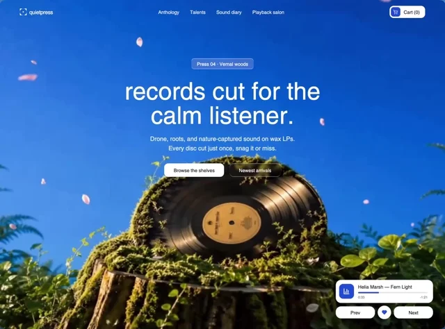 Audio Showcase 网页预览