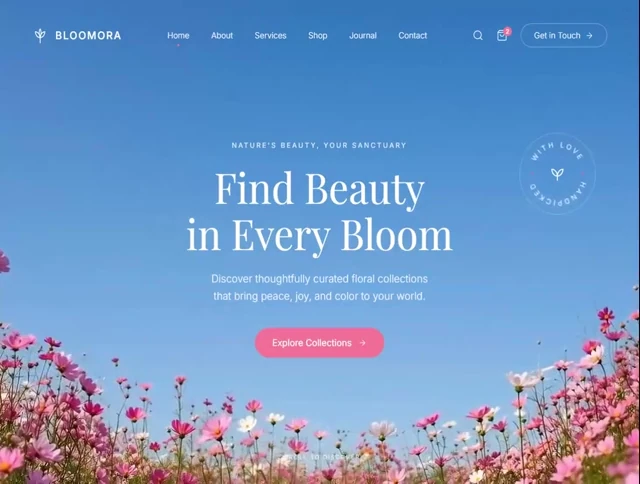 Bloomora Hero 网页预览
