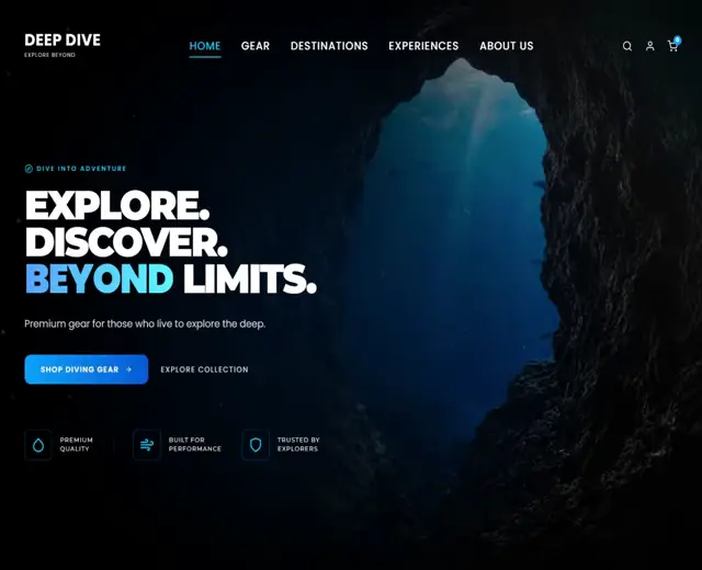 Deepdive Hero 网页预览