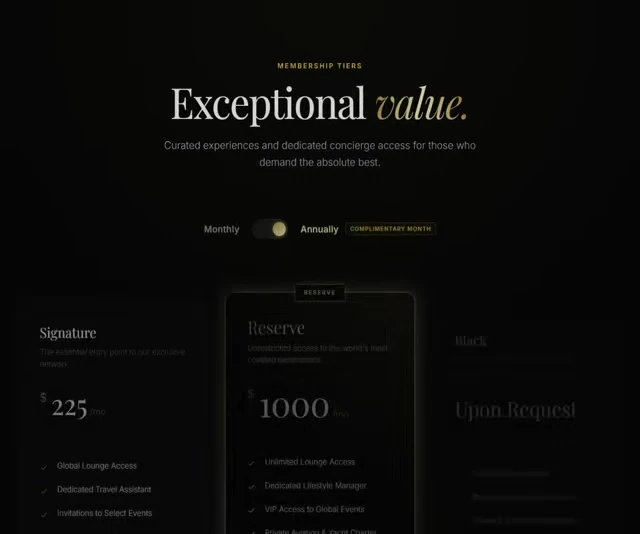 Pricing - Luxury 网页预览