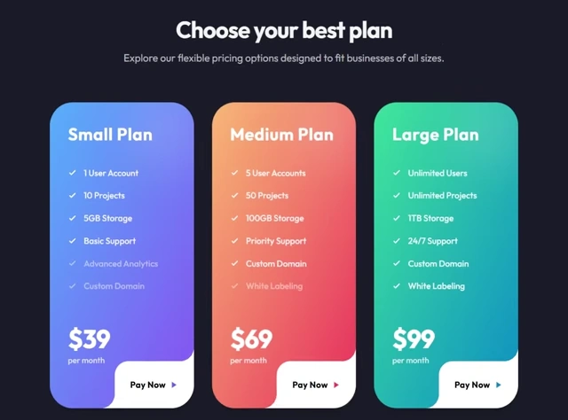 Pricing - Radiant 网页预览