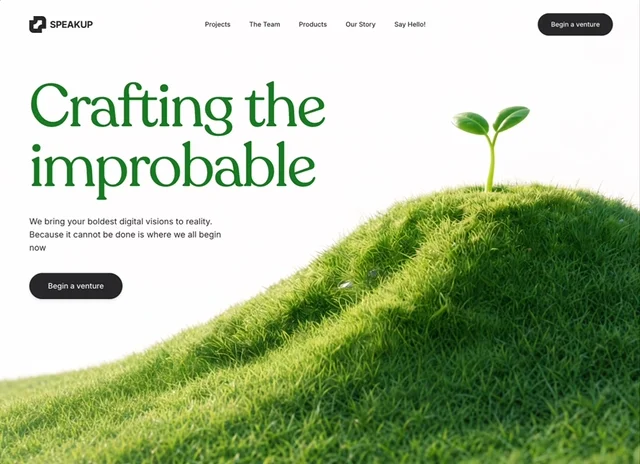 SpeakUp Venture Hero 网页预览