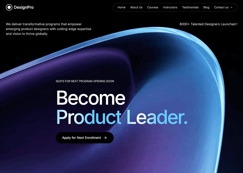 DesignPro Academy 网页预览