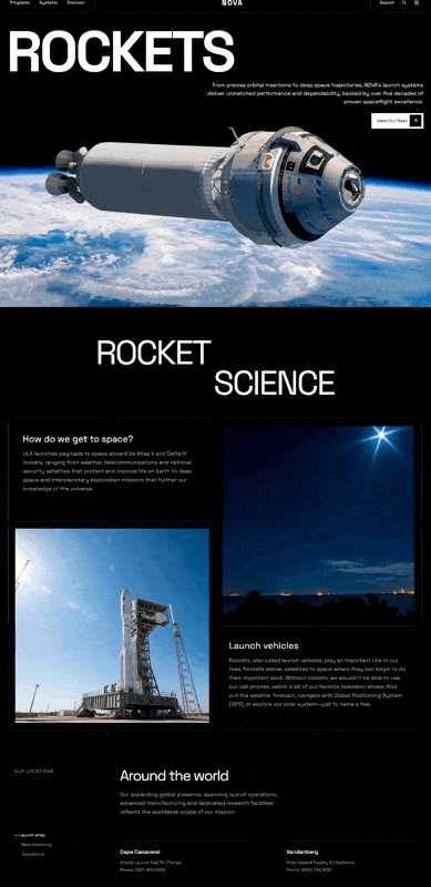 NOVA Space Systems 网页预览