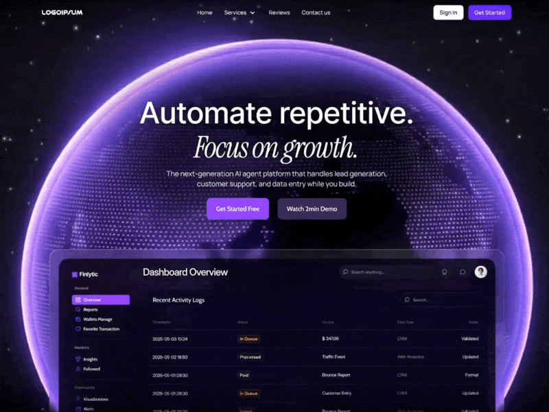 Finlytic AI Agent 网页预览