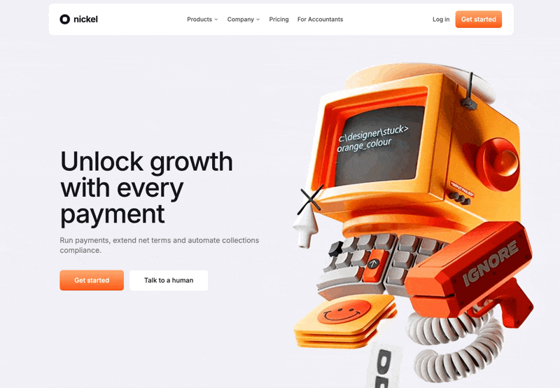 Nickel Payments 网页预览