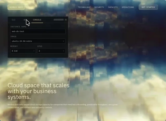 Nimbus Grid 网页预览