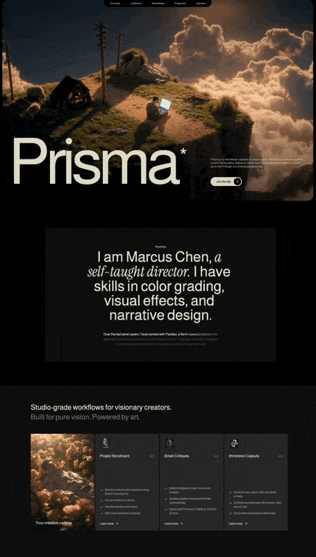 Prisma Creative Studio 网页预览